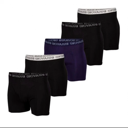 Giovanni 5-pack herenboxer, type Full Black - Afbeelding 4