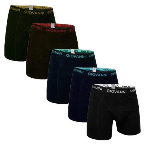 Giovanni 5-pack herenboxer, type Full Black